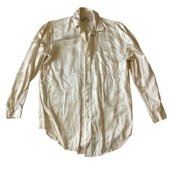 Harlow Satin Button Down - Picture 3 of 6